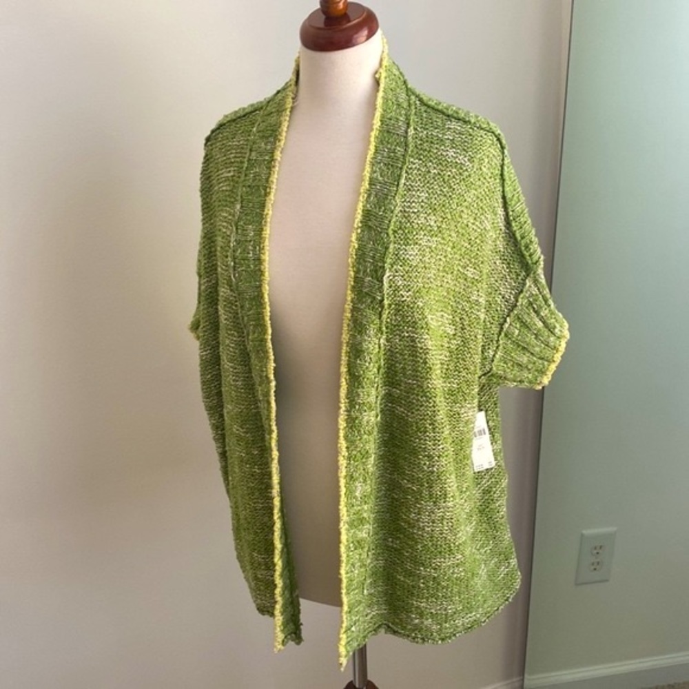 Anthropologie | Daily Practice Green Knit Palm Cardigan Size XSmall/Small - Picture 4 of 13
